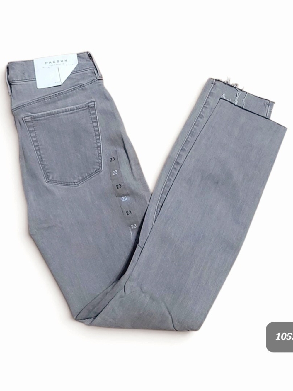 PACSUN - 23" Waist Women's Gray Distressed Skinny Jeans - Picture 4 of 6